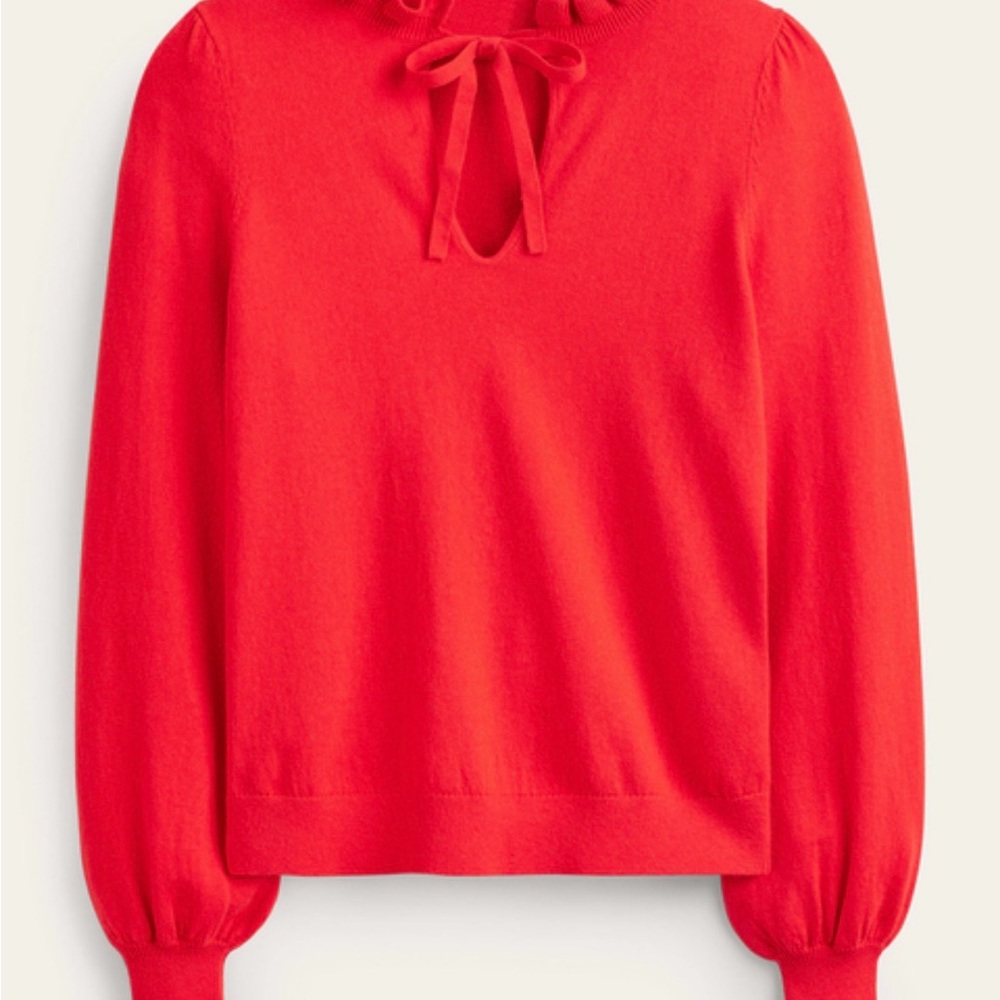 Boden Women's Rust Ruffle Tie Blouse - Picture 6 of 6